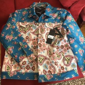 Valabasas denim jacket. Size XL. Multicolored paisley. New. Authentic.
